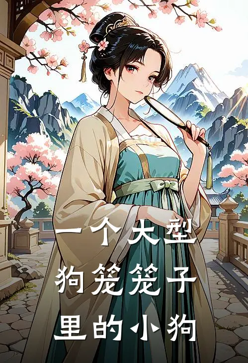 一个大型狗笼笼子里的小狗