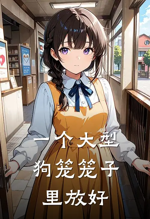 一个大型狗笼笼子里放好