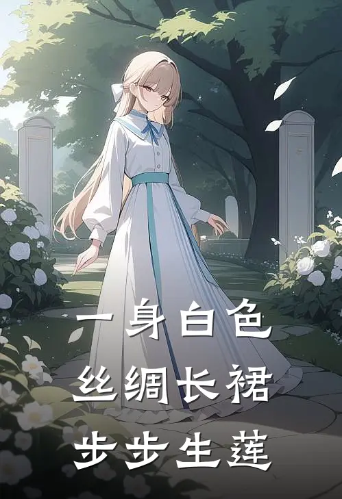 一身白色丝绸长裙步步生莲