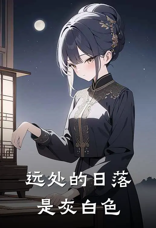 远处的日落是灰白色