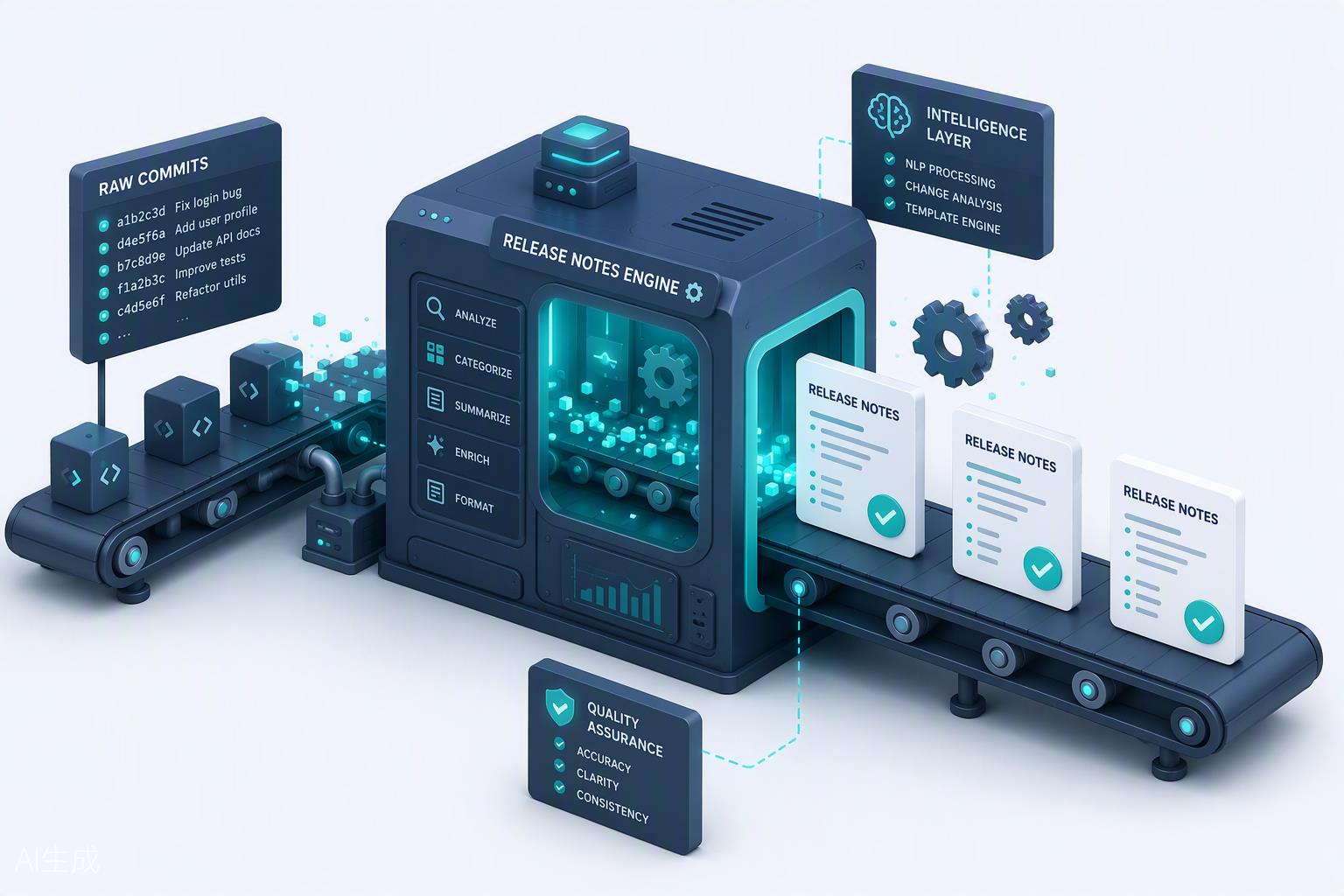 发布说明自动化流水线 3D 渲染图